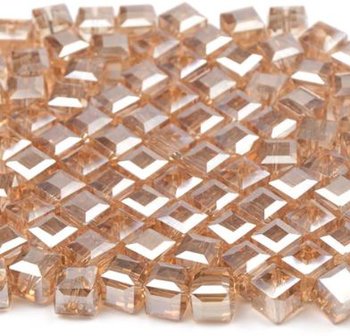 Geslepen Australisch Kristallen Vierkante Kralen 8x8mm ambergoud