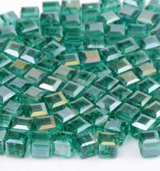 Geslepen Australisch Kristallen Vierkante Kralen 8x8mm malachiet groen
