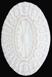 Ovaal plafond ornament 8L x 5,5 cm BR