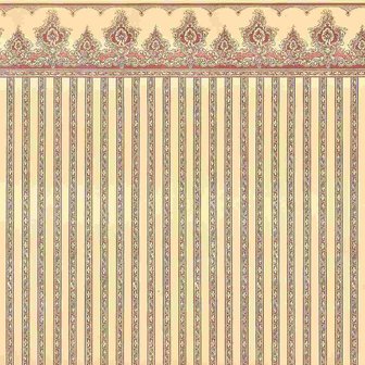 Behang - bordeauxrood met ornamentenrand