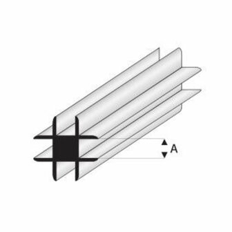 Kruis-connector kunststof voor plaatdikte 1mm 1mtr