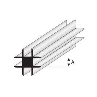 Kruis-connector kunststof voor plaatdikte 3mm 1mtr