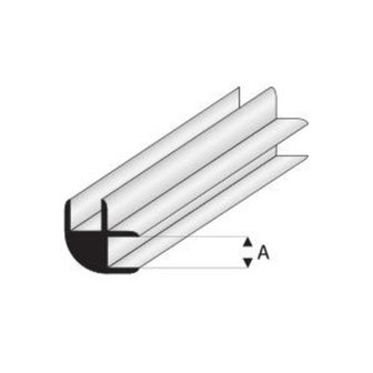 Hoek-connector kunststof voor plaatdikte 1,5mm 1mtr