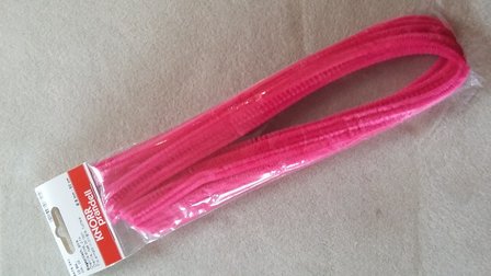 Chenilledraad 50 cm   Kleur: pink   Aantal: 10 st