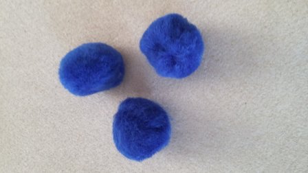 Pompon 2 cm blauw