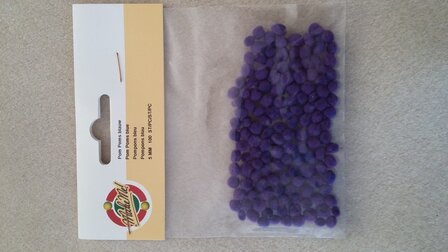 Zakje pompons blauwpaars 100 st 5 mm