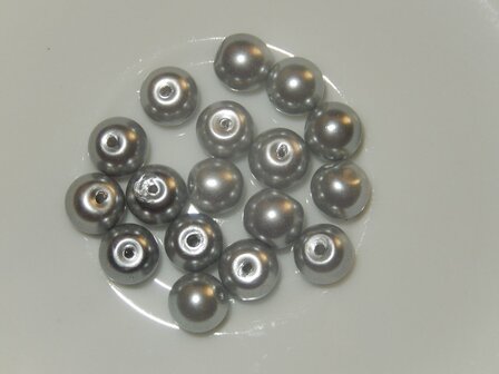 P1307 Glasparel rond grijs 8 mm