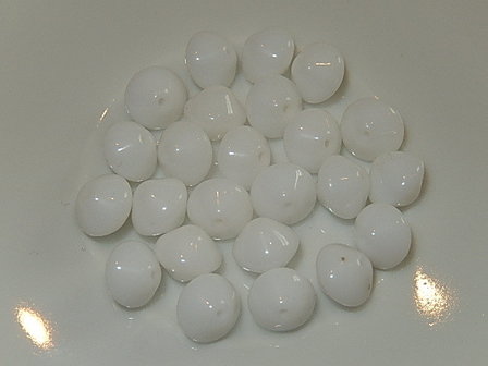 T9129 Tsjechische glaskraal disc wit 7 mm