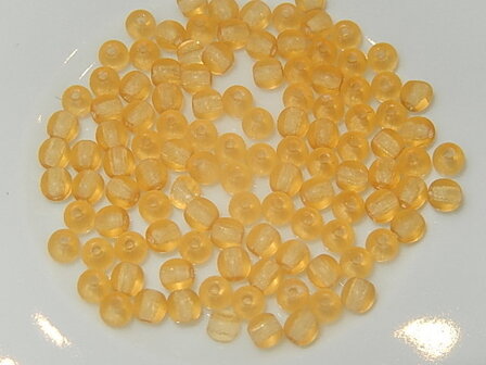 T9228 Tsjechische glaskraal goudgeel rond 3 mm