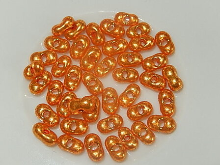 T1207 Tsjechische glaskraal 10 gr oranjegouden Preciosa farfalle 3x6 mm