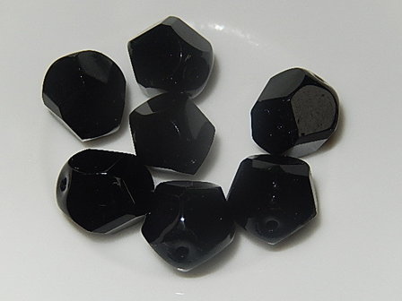 B0120 Glaskraal zwart rond 12 mm met facetten
