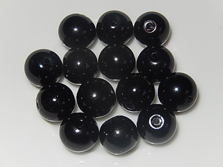 B0122 Glaskraal zwart rond 10 mm
