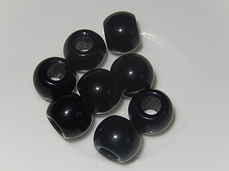 B0111 Glaskraal zwart donut 9x11 mm