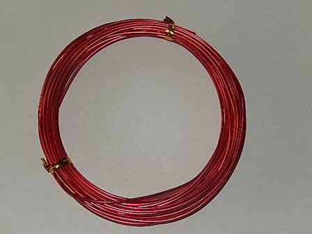 D4123 Aluminium draad rood 5 meter dikte 1,5 mm