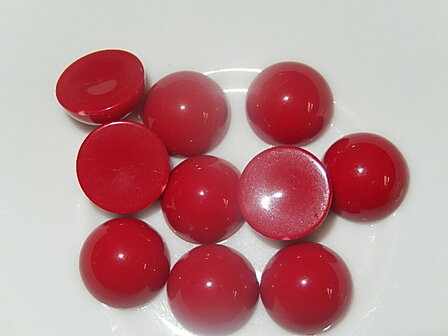 CBK201R12 Acryl cabochon 10 st bordeauxrood rond 12 mm