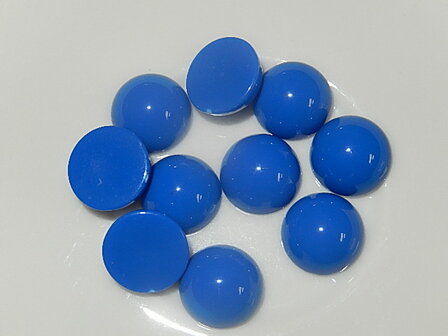 CBK401R12 Acryl cabochon 10 st kobaltblauw rond 12 mm