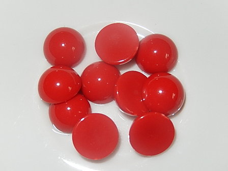 CBK202R12 Acryl cabochon 10 st rood rond 12 mm