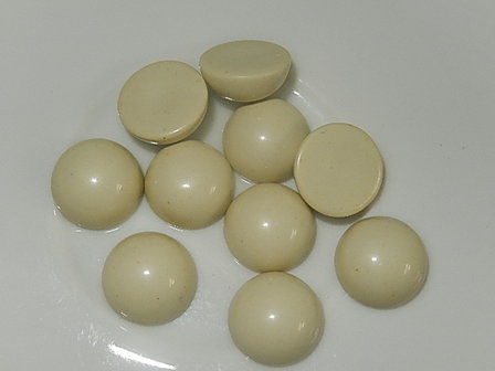 CBK101R11 Acryl cabochon 10 st lichtbeige rond 11,5 mm