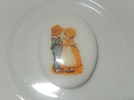 CBP104O25 Proceleinen vintage cabochon &ldquo;holly hobbie&rdquo; afbeelding ovaal 25x19 mm