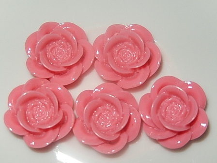 CBK602B18 Resin bloem 5 st roze 18 mm