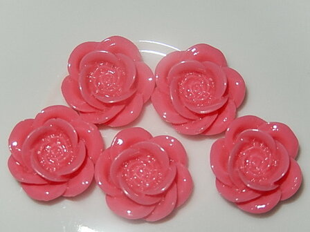 CBK604B18 Resin bloem 5 st fel roze 18 mm