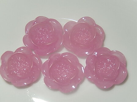 CBK601B18J Jelly resin bloem 5 st pastel lila 18 mm