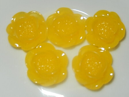 CBK301B18J Jelly resin bloem 5 st pastel geel 18 mm