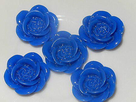 CBK401B18 Resin bloem 5 st kobaltblauw 18 mm