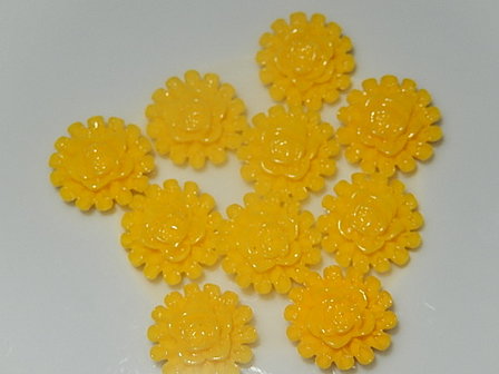 CBK301B13 Resin bloem 10 st geel 13,5 mm
