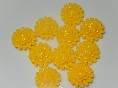 CBK301B13 Resin bloem 10 st geel 13,5 mm