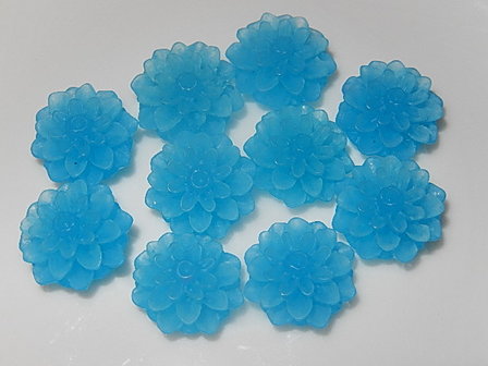 CBK401B15J Jelly resin bloem 10 st turquiose 15 mm