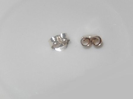 ODM001X05 Zilverkleurig kroontje te gebruiken als sluiting voor je oorstekers 1 paar 5x4 mm