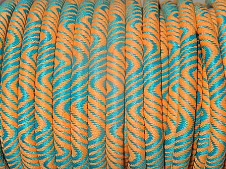 DRN401R50 Nylon sieradenkoord 20 cm etnisch motief oranje/blauw 5 mm