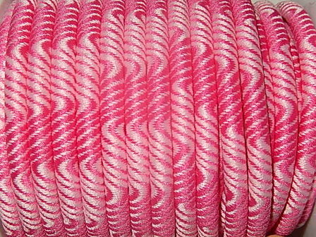 DRN601R50 Nylon sieradenkoord 20 cm etnisch motief roze tinten 5 mm