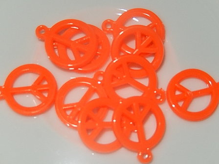 HAK801R14 Resin hanger peace-teken 10 st oranje 17x14 mm