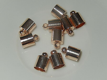 EKM602R060Q 2 st DQ eindkapjes roze goud &ndash; binnenmaat 6 mm