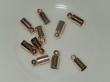 EKM603R030Q 2 st DQ eindkapjes roze goud &ndash; binnenmaat 3 mm