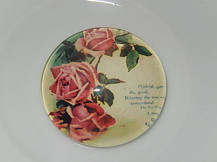 CBG107R18 Glascabochon met bloemen 1 st rond 18 mm