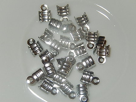 VKM001P020Q 2 st DQ veterklem antiek zilver voor 2 mm leer of 3 mm su&egrave;de
