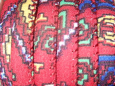 DRN203R050 Nylon sieradenkoord 20 cm rood met Aztec motief Castillo 5 mm