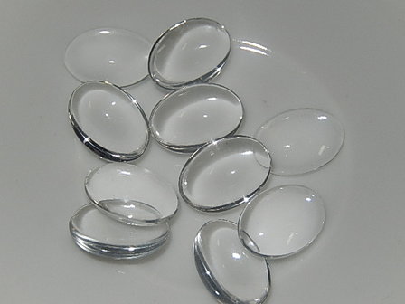 CBG101O14 Glas cabochon 10 st transparant ovaal 14x10 mm