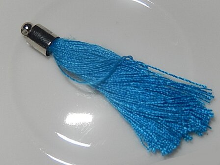 KW008 Kwastje 4 cm blauw