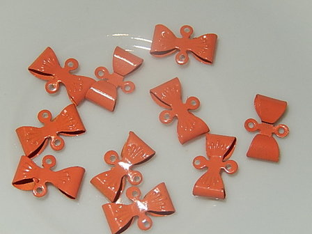 HAM801X08 Metalen strikjes 10 st 8x12 mm oranje