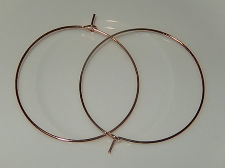 OSM202R35 Creool oorhaakjes 5 paar roze goud rond 35 mm 