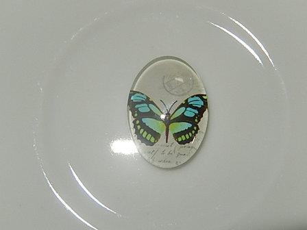 CBG961O18 Glascabochon met vlinder ovaal 18x13 mm