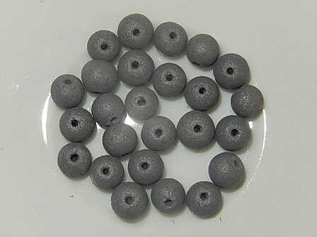 S0314 Glaskralen puimsteenlook 1 st ash rond 6 mm