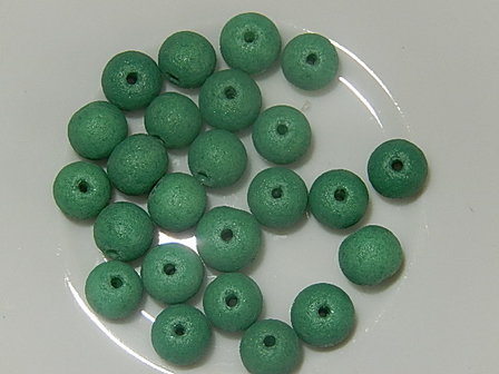 S0301 Glaskralen puimsteenlook 1 st emerald rond 6 mm