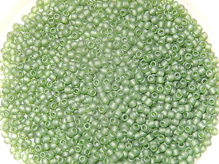 TR-11-940F Toho rocailles 11/0 10 gr transparant frosted olivine