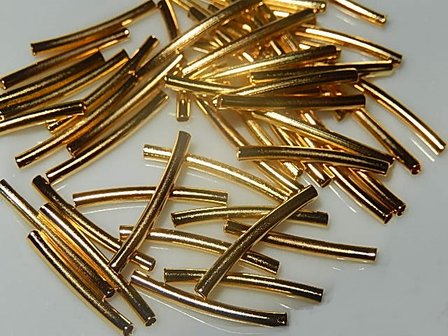 KRM301X15 Gebogen metalen buisjes goud 15 mm 50 st