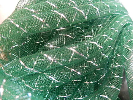 DN1502 Mesh tubing vanaf 20 cm gaaskoord 8 mm met zilverdraad groen